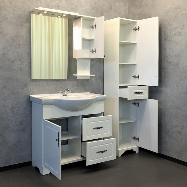 Тумба с раковиной Comforty Севилья 90 см 00-00003083 напольная белая