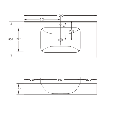 Раковина подвесная Sapbox SB-RW100M068 100 см белая матовая