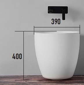 Раковина Boheme Corian 40 см 884-39 накладная белая