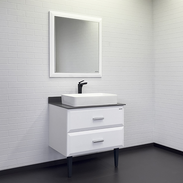 Тумба с раковиной Comforty Империя 80 см 00-00014817 напольная белая