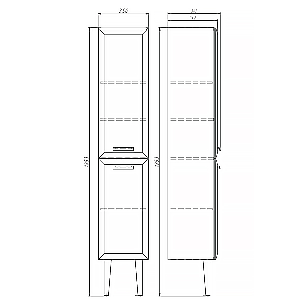 Пенал Comforty Империя 35x185 см 00-00014791 напольный белый