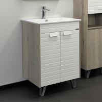 Тумба с раковиной Comforty Клеон 60 см 00-00002044 напольная дуб дымчатый