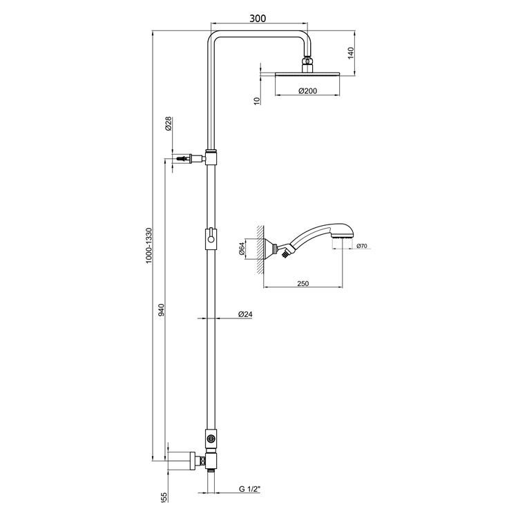 Душевой гарнитур Webert Comfort AC0729015PVC Душевой гарнитур Webert Comfort AC0729015PVC