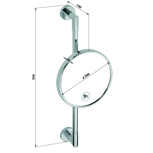 Зеркало косметическое Bemeta 112201172 подвесное хром глянцевый