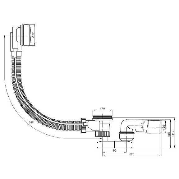 Слив-перелив Plastbrno EVS0150 полуавтомат