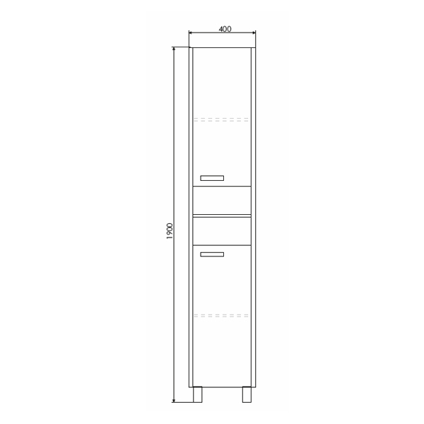 Пенал Comforty Марио 40x190 см 00-00004160 напольный дуб темный