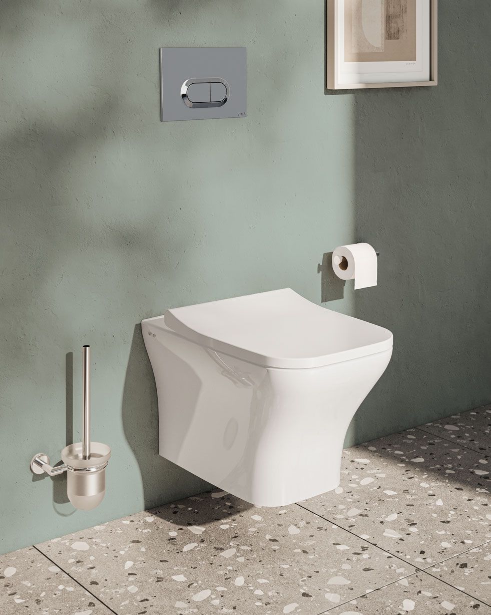 Подвесной безободковый унитаз VitrA Zentrum Square 7484B003-0075 Подвесной безободковый унитаз VitrA Zentrum Square 7484B003-0075