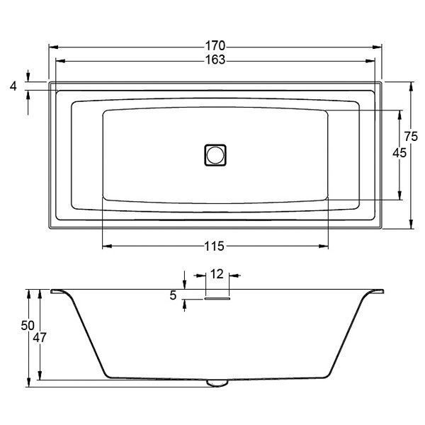 Ванна акриловая Riho Still Square 170x75 B100001005