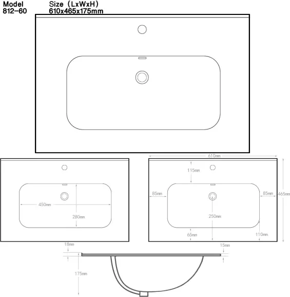 Мебельная раковина Aquanet Flat 60 см 00254363