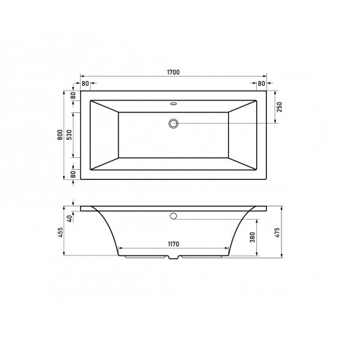 Ванна акриловая Alba Spa Kero 170x80 см ВПР0360000100