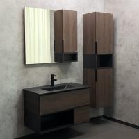 Тумба с раковиной Comforty Франкфурт 90 см 00-00002048 подвесная дуб шоколадно-коричневый