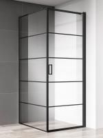 Душевой уголок 195х80 см AQUAme AQM5215-RH-8 черный прозрачный Душевой уголок 195х80 см AQUAme AQM5215-RH-8 черный прозрачный