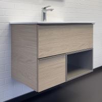 Тумба с раковиной Comforty Тургояк 75 см 00-00020597 подвесная дуб светлый