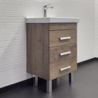 Тумба с раковиной Comforty Никосия 50 см 00-00018024 напольная дуб темный