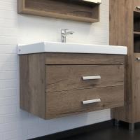 Тумба с раковиной Comforty Никосия 80 см 00-00008856 подвесная дуб темный