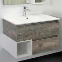 Тумба с раковиной Comforty Турин 75 см 00-00013913 подвесная белая