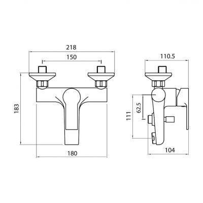 Смеситель для ванны и душа Koller Pool KVADRO ARC KA0100 Смеситель для ванны и душа Koller Pool KVADRO ARC KA0100