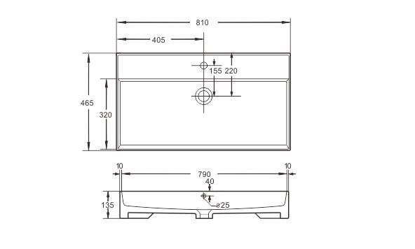 Раковина накладная Sapbox SB-J846W 80 см белая