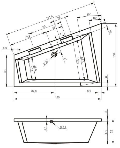 Ванна акриловая Riho Doppio 180x130 R B033001005
