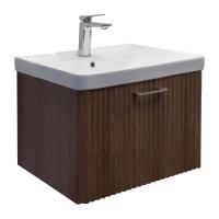 Тумба с раковиной Comforty Ангара 60 см 00-00021035 подвесная дуб темно-коричневый