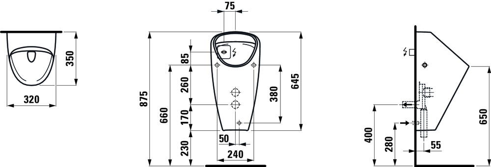 Писсуар Laufen Caprino Plus 8.4106.5.000.401.1 Писсуар Laufen Caprino Plus 8.4106.5.000.401.1