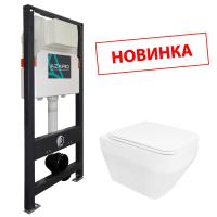 Сет инсталляция для подвесного унитаза подвесной нитаз безободковый  Azario  AZ-501A+AZ-0062 Сет инсталляция для подвесного унитаза подвесной нитаз безободковый  Azario  AZ-501A+AZ-0062