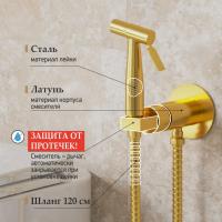 Гигиенический душ встраиваемый   PAINI Castello CAPJ442R золото матовое Гигиенический душ встраиваемый   PAINI Castello CAPJ442R золото матовое