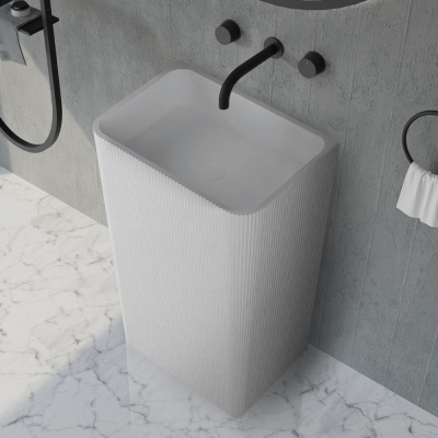 Раковина напольная Abber Stein 50 см AS2505-H белая матовая