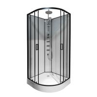 Душевая кабина с низким поддоном задние стеклянные стенки белые 100 см Loranto NEO CS-21811-100