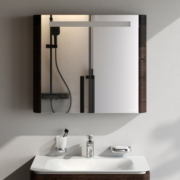 Шкаф зеркальный Am.Pm Sensation 80 см M30MCL0801TF L табачный дуб с подсветкой