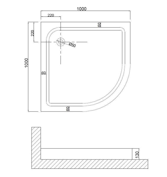 Душевой поддон 100x100x13 NIAGARA Nova NG-100-100 Душевой поддон 100x100x13 NIAGARA Nova NG-100-100