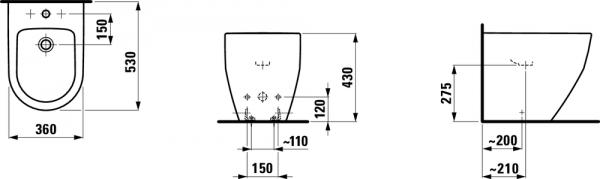 Биде напольное LAUFEN PRO 8329520003021 Биде напольное LAUFEN PRO 8329520003021