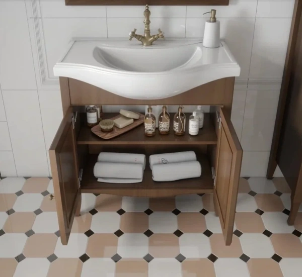 Тумба с раковиной Caprigo Lion 80 см 38311-036.000.00.20 напольная орех античный