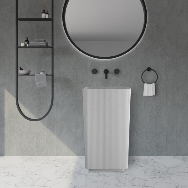 Раковина напольная Abber Stein 50 см AS2505-H белая матовая