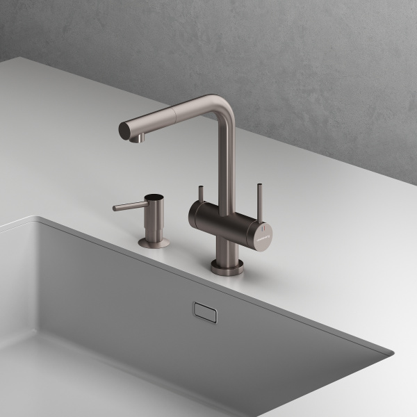 Смеситель для кухонной мойки Abelsberg Pura OTF70709BN титан брашированный