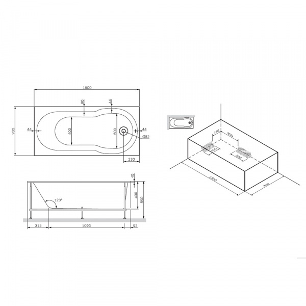 Каркас для ванны 150х70 AM.PM X-Joy W88A-150-070W-R Каркас для ванны 150х70 AM.PM X-Joy W88A-150-070W-R