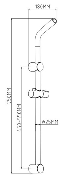 Душевая штанга Esko SR1402 хром глянцевый