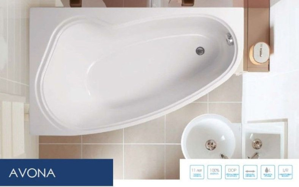 Ванна акриловая Vagnerplast Avona 150x90 L VPBA159AVO3LX-04
