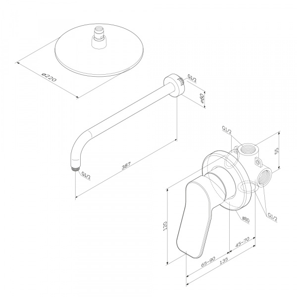 Смеситель для душа Am.Pm X-Joy FB85A2R000 Смеситель для душа Am.Pm X-Joy FB85A2R000