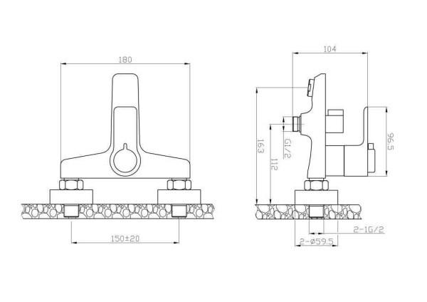 Смеситель для ванны с термостатом BelBagno Ancona ANCONA-VASM-CRM хром глянцевый