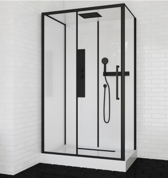 Душевая кабина Ceruttispa 120x210 AMI120 профиль черный