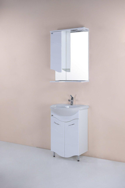 Шкаф зеркальный Onika Лайн 50 см 204802 белый с подсветкой