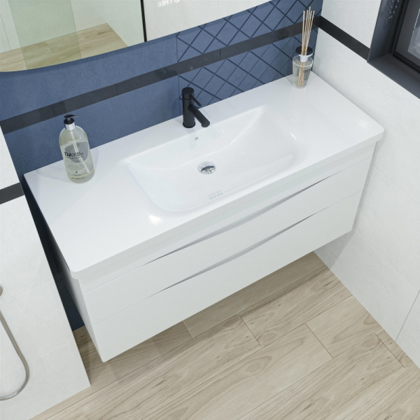 Тумба под раковину Caprigo Lento 120 см 36216-SF027 подвесная белая