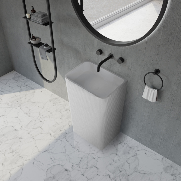 Раковина напольная Abber Stein 50 см AS2505-H белая матовая