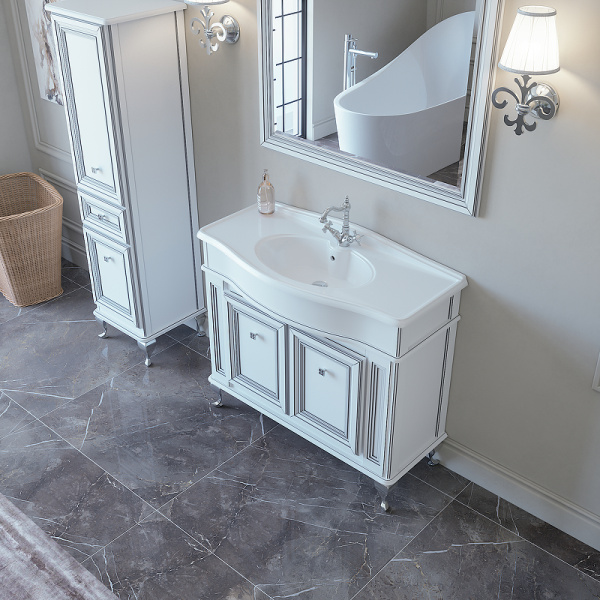 Тумба с раковиной Caprigo Fresco 100 см 10614G-021.CRM.00.05 напольная белая