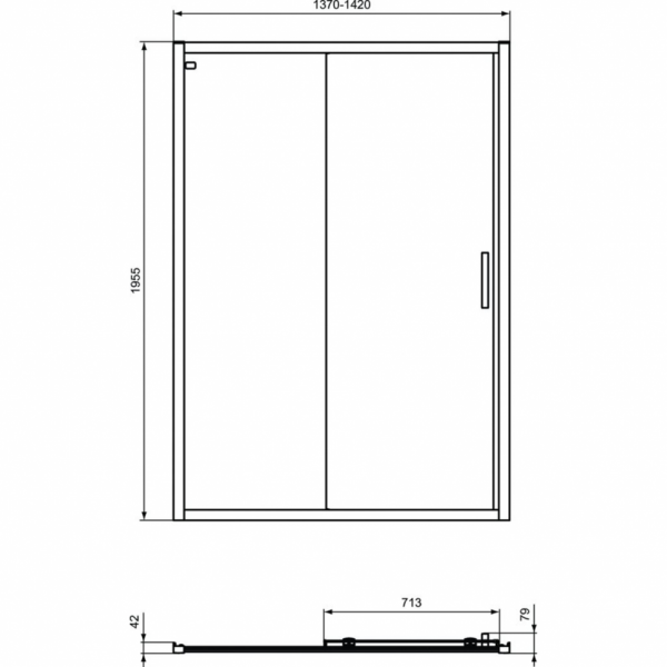 Сдвижная дверь в нишу 140 см Ideal Standard CONNECT 2 Sliding door K9278V3 Сдвижная дверь в нишу 140 см Ideal Standard CONNECT 2 Sliding door K9278V3