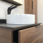 Тумба с раковиной Comforty Порто 75 см 00-00008926 подвесная дуб темно-коричневый