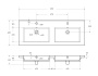 Мебельная раковина с двумя чашами Cezares 120 см CZR-8070-120-2