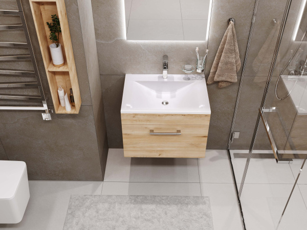 Мебельная раковина Madera Pulsus 4627173210706 60 см белая глянцевая