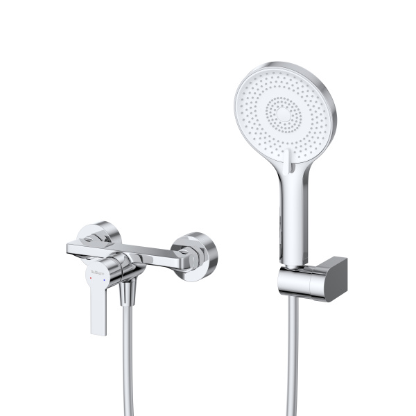 Смеситель для ванны с ручным душем, шлангом и держателем BelBagno Aurora AURORA-ESDM-CRM хром глянцевый